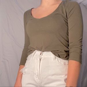 army green charlotte russe simple long sleeve